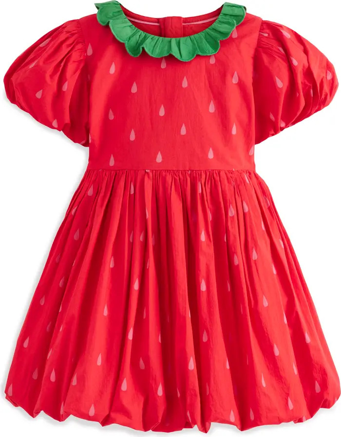 Kids' Strawberry Bubble Hem Poplin Dress | Nordstrom
