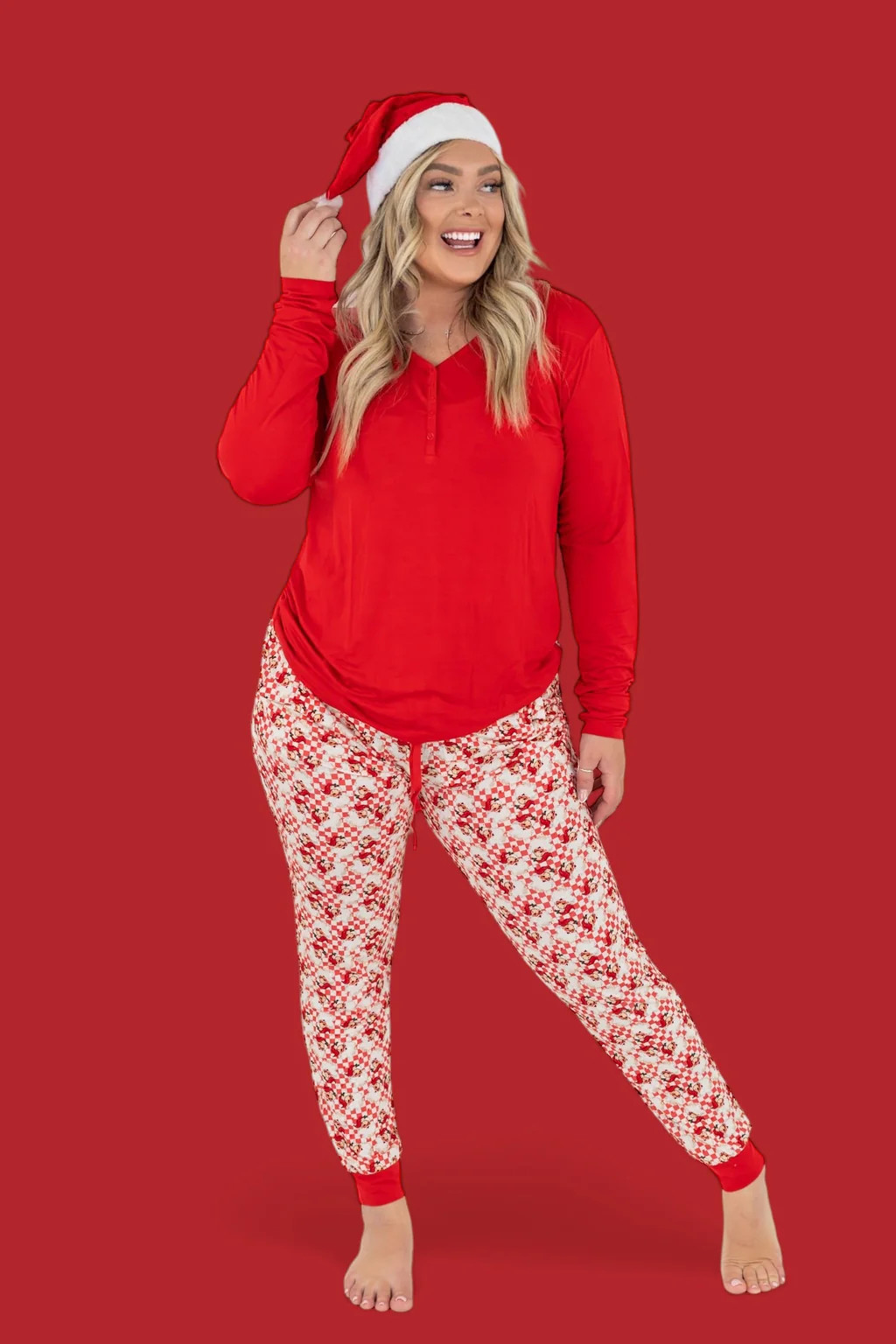 JOLLY SANTA CHECKERS WOMEN’S JOGGER DREAM SET | Dream Big Little Co.