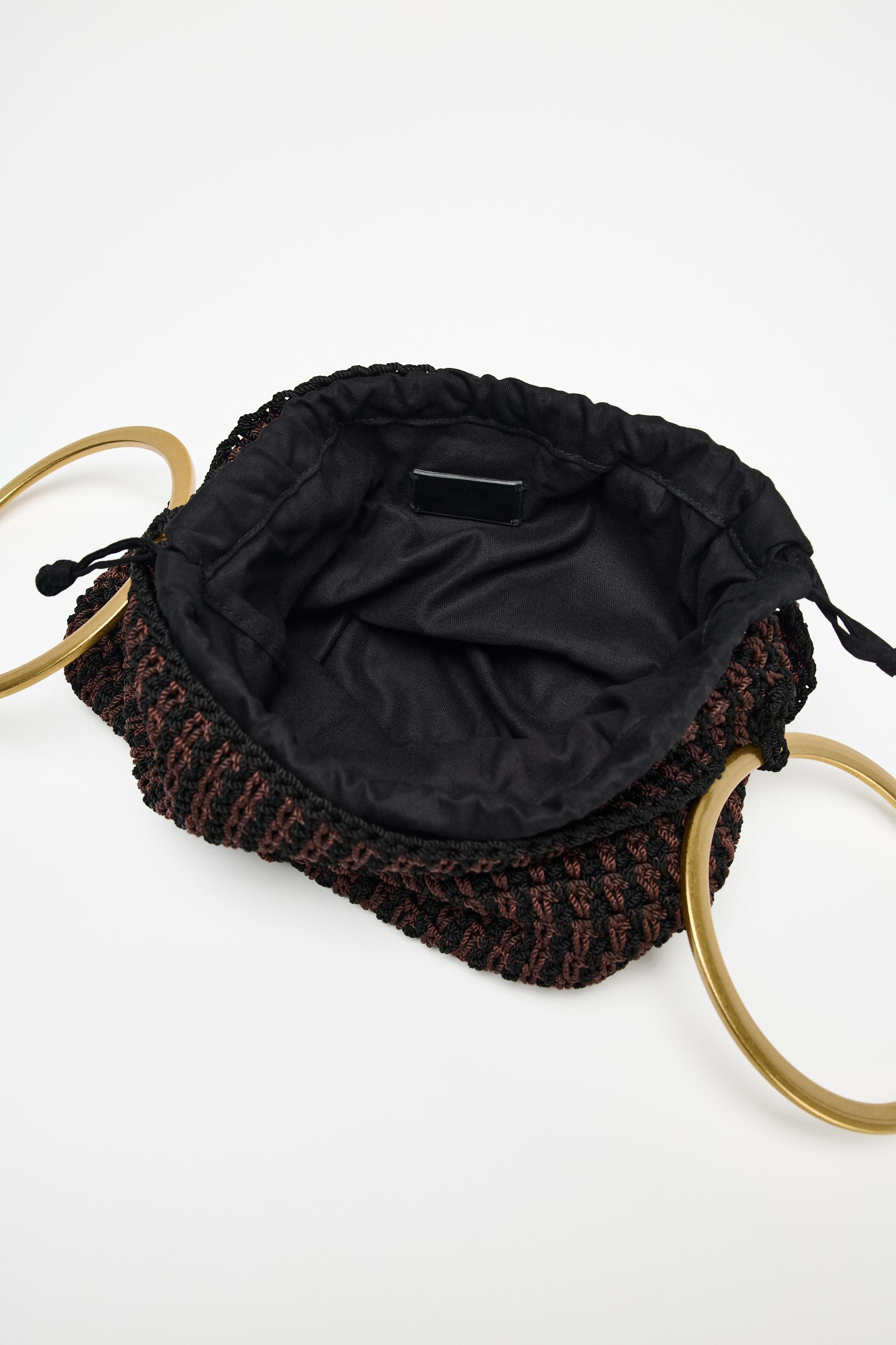 WOVEN BAG WITH METAL HANDLE | Zara US