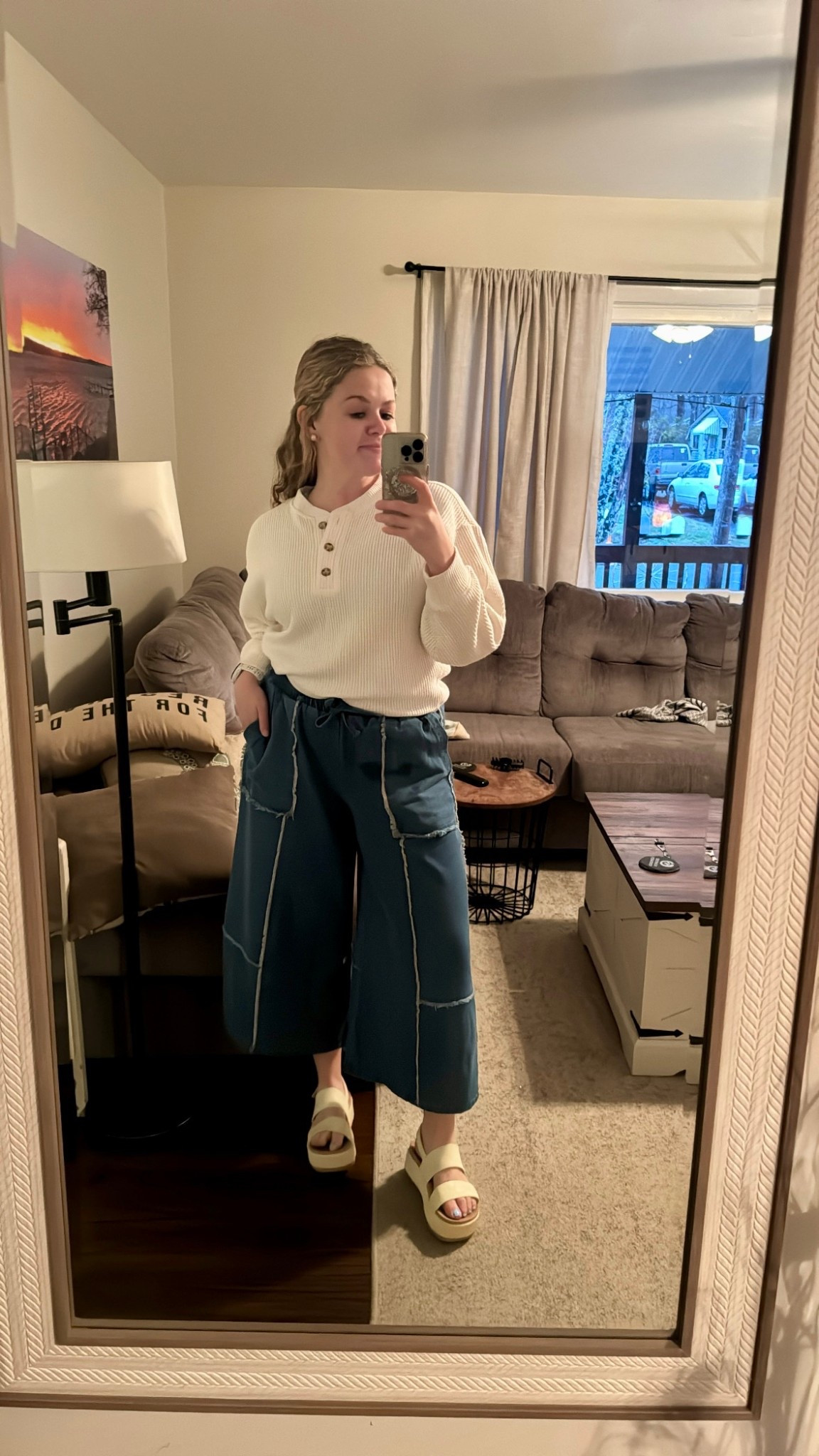 Small top (wearing Cream - sold out), Medium bottoms