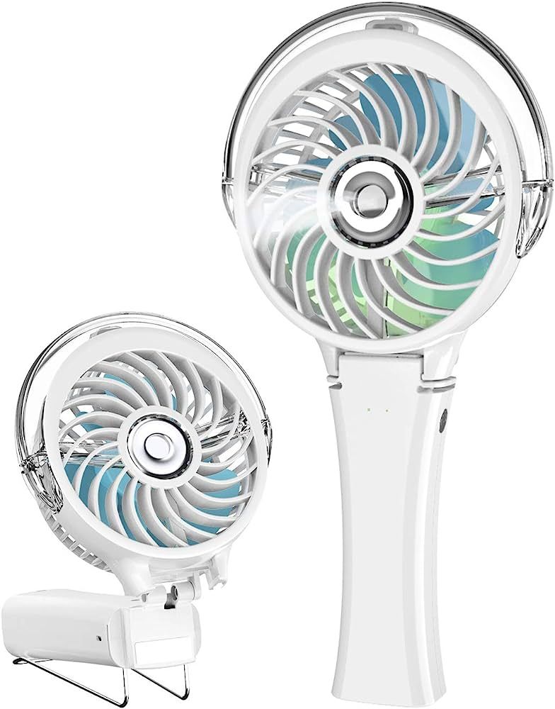HandFan Portable Misting Fan, Handheld Mister Fan, USB Rechargeable Personal Mist Fan, Battery Op... | Amazon (US)