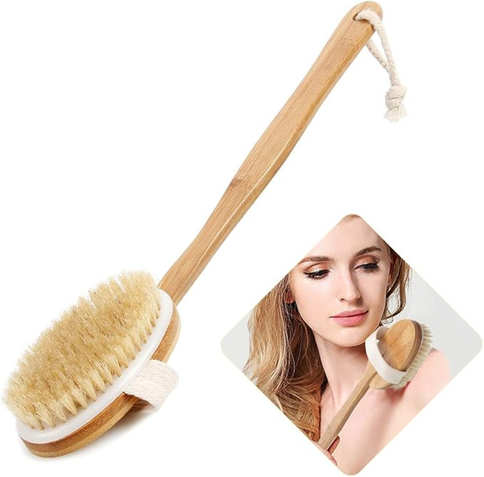 Bath Body Brush & Shower,Dry Skin Brushing with 100% Natural Boar Bristles & 16 inches Long Bambo... | Amazon (US)