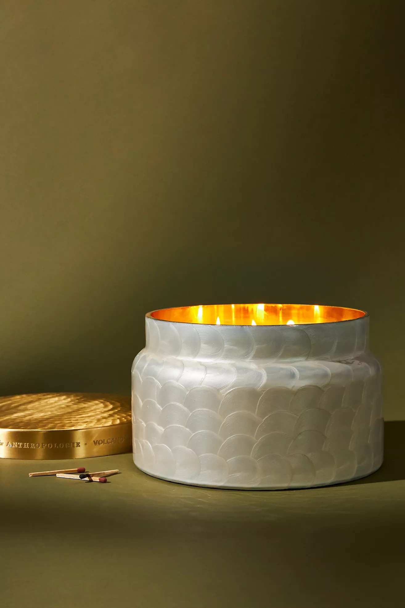 Capri Blue Colossal Volcano Capiz Glass Jar Candle | Anthropologie (US)