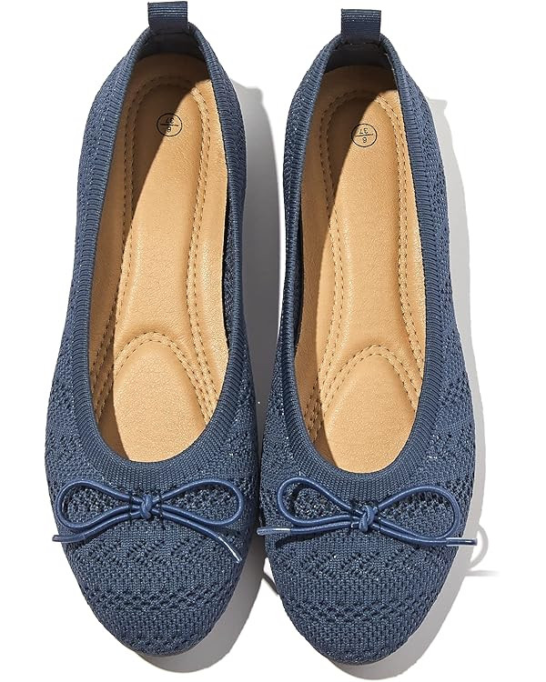 Women's Flats Shoes Dress Shoes Round Toe Ballet Flats Comfortable Crochet Lace Black Flats Low H... | Amazon (CA)