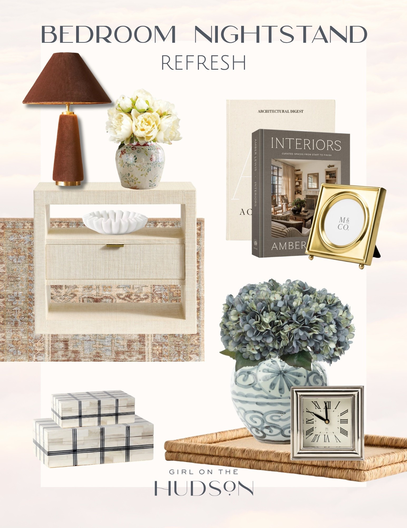 A few simple swaps can completely change the feel of a nightstand. I love mixing warm wood tones, soft florals, decorative books and a few classic accessories to make the space feel layered without adding clutter.

bedroom decor, nightstand styling, bedside table, home accessories, decorative books, table lamp, floral decor, woven tray, bedroom refresh, Girl on the Hudson

#LTKSeasonal #LTKHome