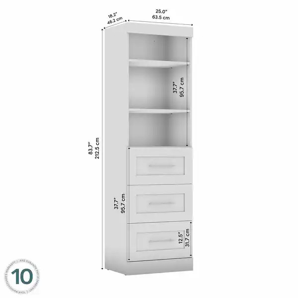 Pur 25W Closet Organizer with Drawers by Bestar - Bed Bath & Beyond - 9626536 | Bed Bath & Beyond
