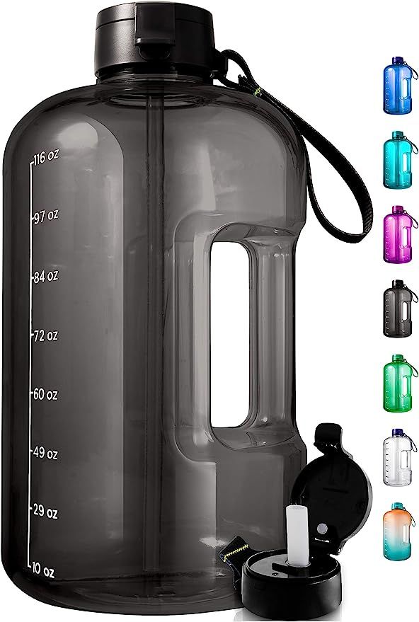 AQUAFIT 1 Gallon Water Bottle with Time Marker - Large Water Bottle Gallon Water Bottle Motivatio... | Amazon (US)