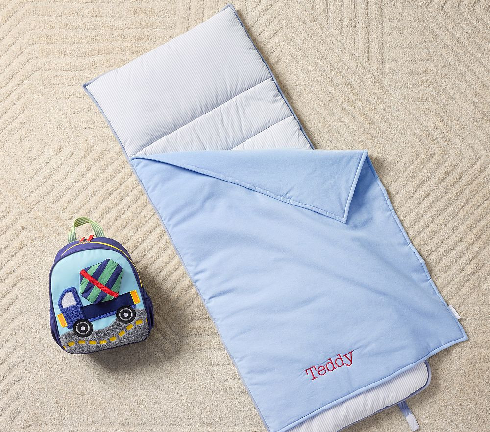 Chambray Stripe Nap Mat  Blush  $69 | Pottery Barn Kids