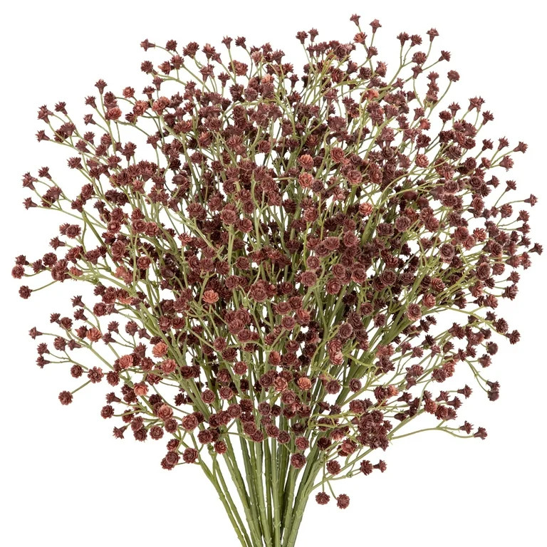10 Pcs Artificial Flowers Baby's Breath 23.6" Faux Baby Breath Wedding Flower Arrangement Brown H... | Walmart (US)