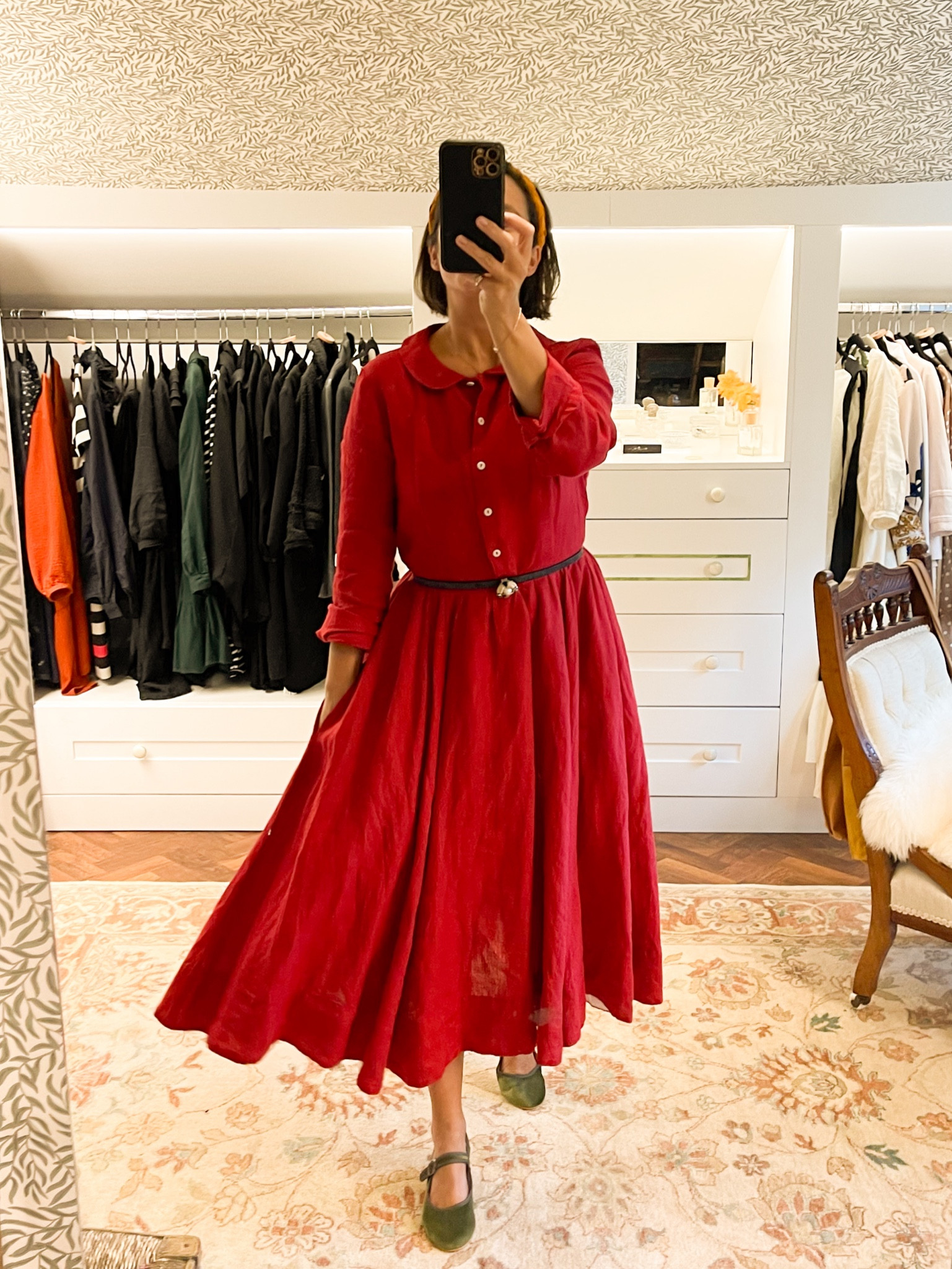 Classic Festive red linen dress with Peter Pan collar 

#LTKSeasonal #LTKHoliday #LTKparties