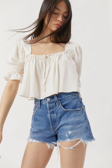 UO Jasper Ruffle Babydoll Top | Urban Outfitters (US and RoW)