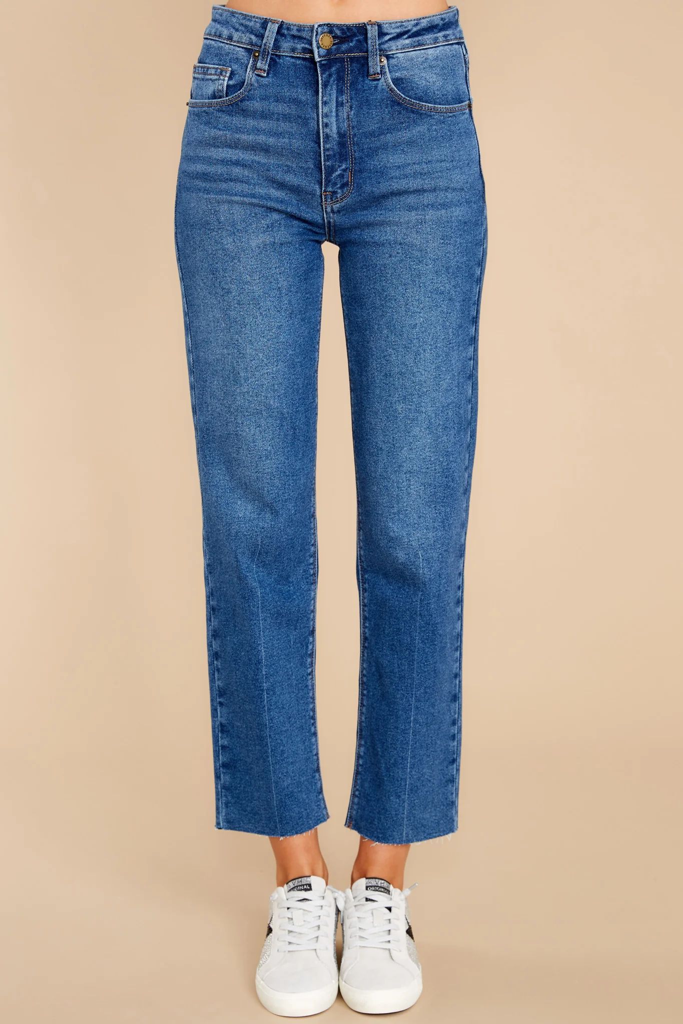 What You Admire Medium Wash Straight Jeans | Red Dress 