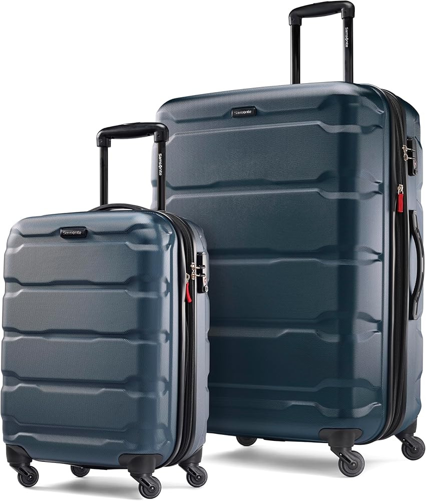 Samsonite Omni PC Hardside Expandable Luggage with Spinner Wheels, Teal, 2-Piece Set (20/28) | Amazon (US)