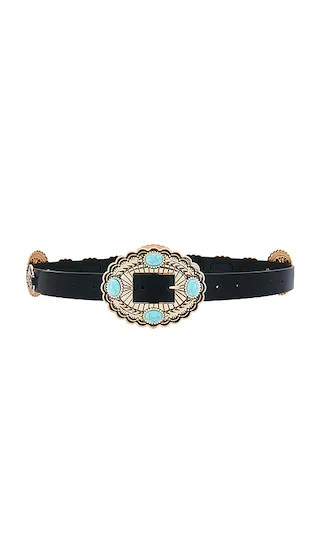 Gypsy Buckle Belt in Black & Turquoise | Revolve Clothing (Global)