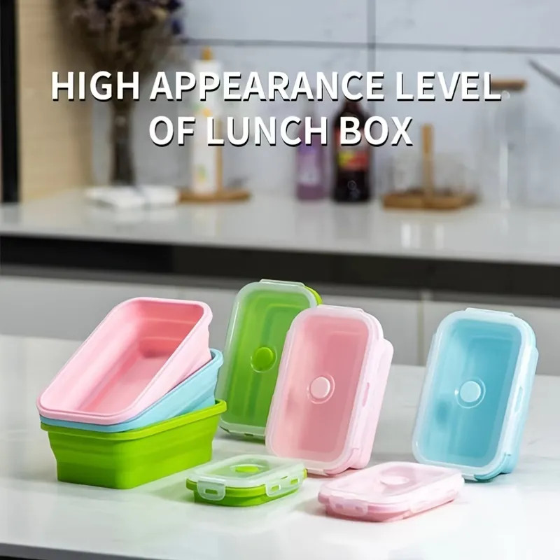 1pc Collapsible Silicone Food Storage Container, Leftover Meal Box For Kitchen, Bento Lunch Boxes... | Temu Affiliate Program