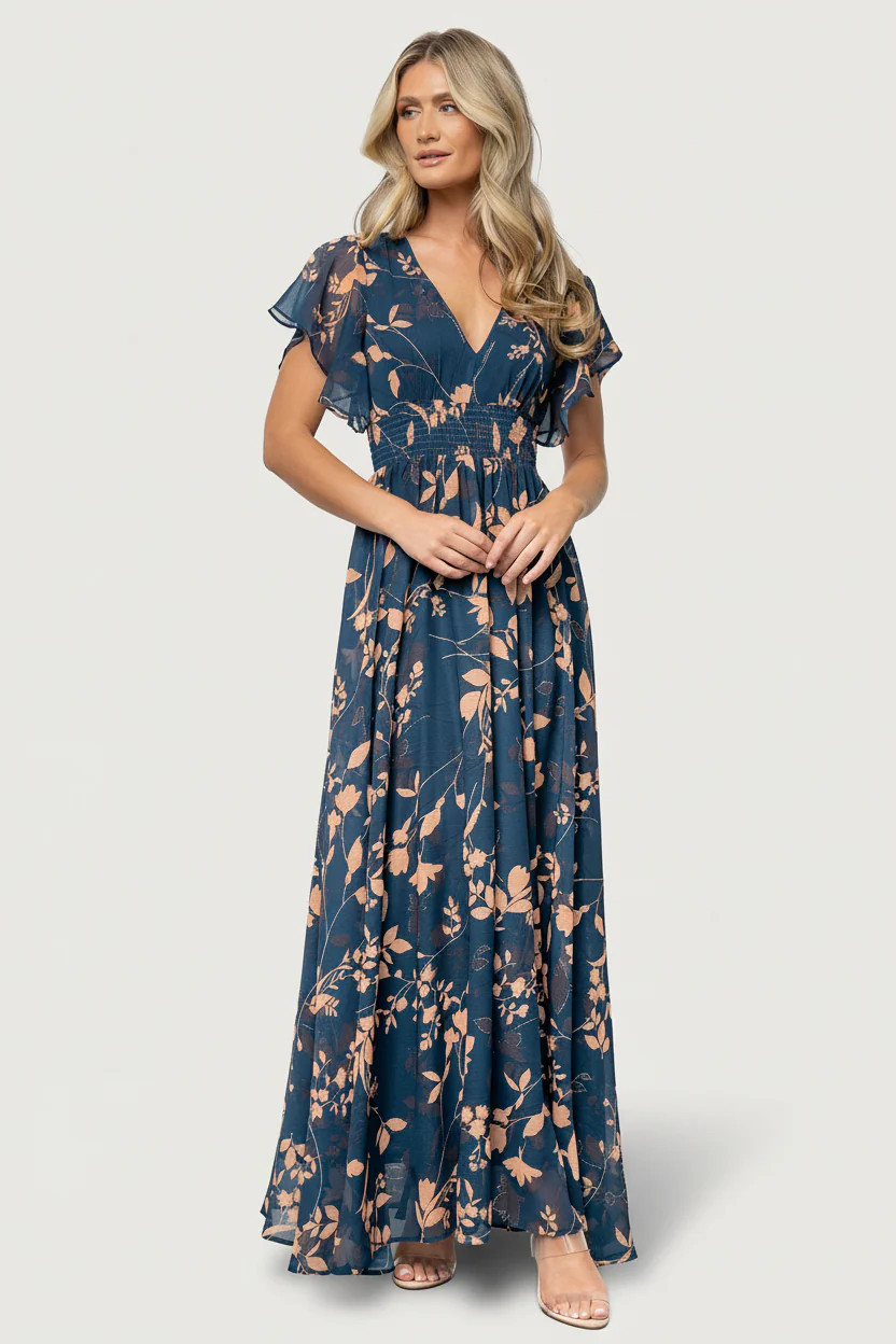 Lynlee Metallic Maxi Dress in Topaz Metallic | Baltic Born | Baltic Born