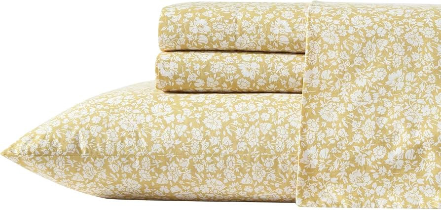 Laura Ashley \u2013 Twin Size Sheet Set, Crisp & Lightweight Cotton Percale Bedding with Fitted S... | Amazon (US)