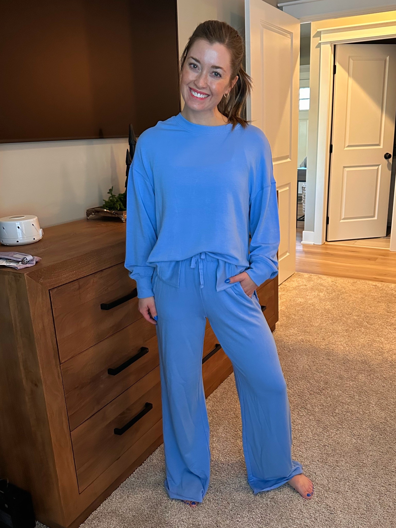 Target lounge set of your dreams!
So buttery soft! And lightweight enough that you can actually sleep in it!

I sized up to S in pants because I don’t like my lounge/pajama pants tight.
Stuck with my true size XS for the top.

#LTKmomlife #LTKFindsUnder50 #LTKdayinmylife