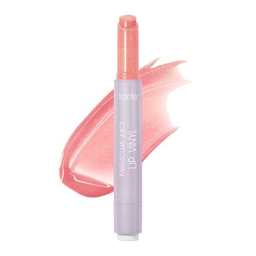 tarte maracuja juicy lip vinyl gloss – Hydrating & Volumizing Lipgloss Balm with Hyaluronic Acid, Vitamin E to Plump & Moisturize, Vegan & Cruelty-Free, full size, shimmering rose | Amazon (US)