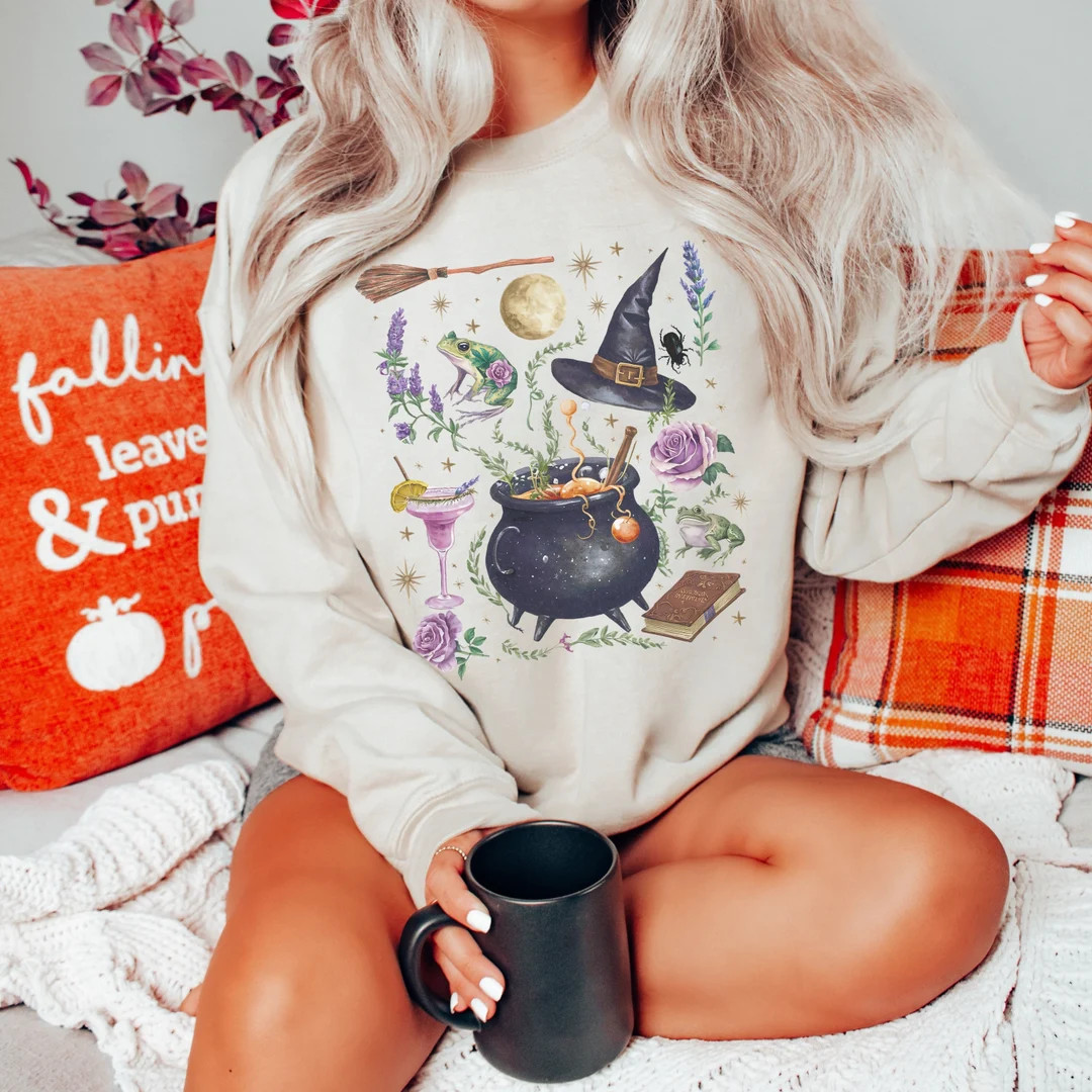 Witch Sweatshirt, Girly Halloween, Spooky Babe Witchy Stuff, Spiritual Sweatshirt Summerween Basi... | Etsy (US)