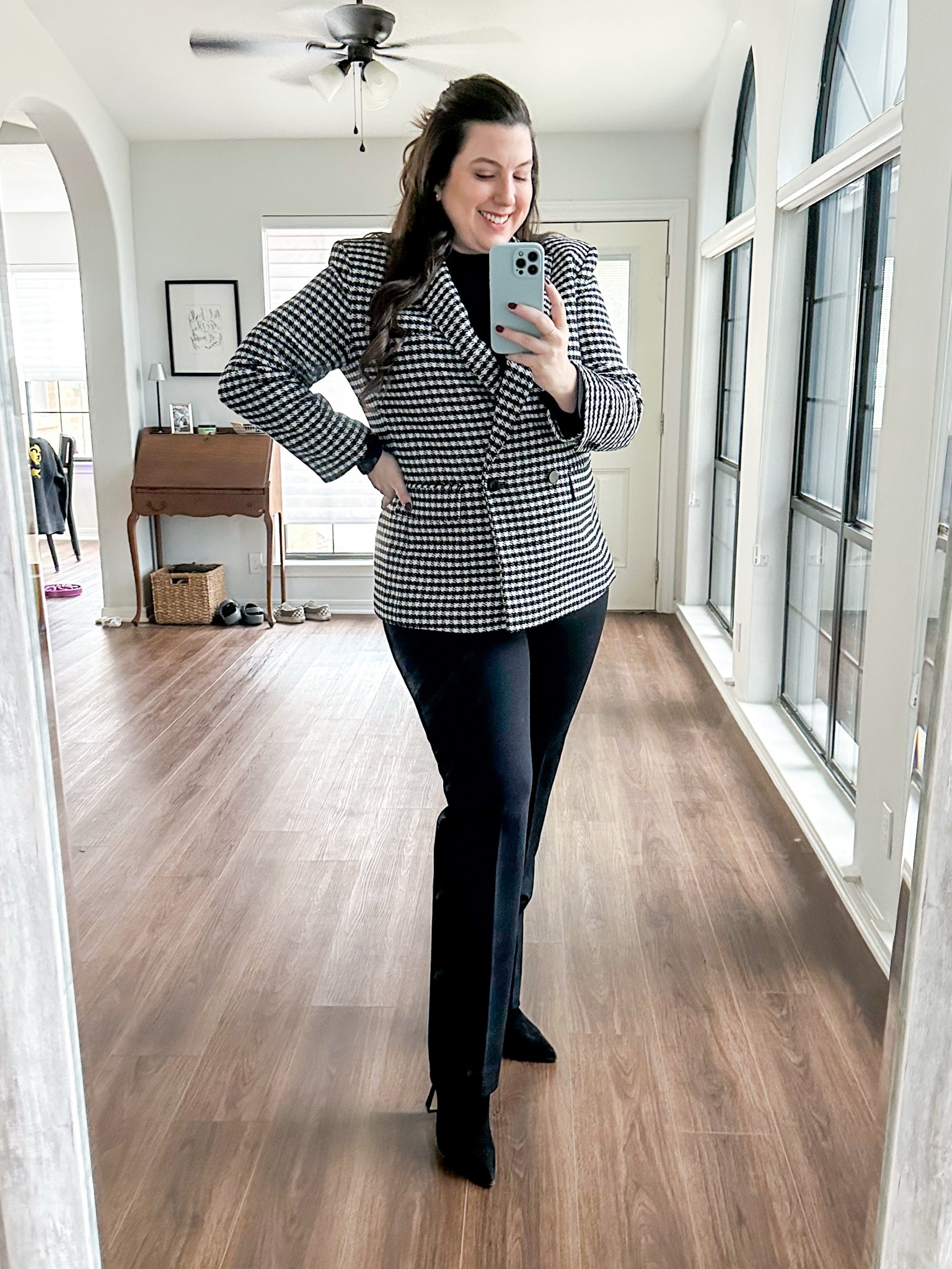 Workwear #ootd 1/8/25 

This blazer is 60% off and under $100! Runs TTS 

Use code THEDOCKET on these ankle booties - your feet will thank you 

Use code KMILLERXSPANX for 15% off these pants! 

Womens business professional workwear and business casual workwear and office outfits midsize outfit midsize style 

#LTKStyleTip #LTKFindsUnder100 #LTKWorkwear