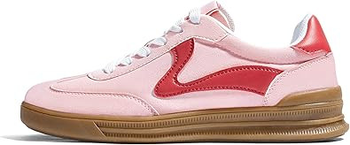 LUCKY STEP Women's Retro Fashion Sneakers Classic Cute Casual Trainers Trendy Footwear Lace up Te... | Amazon (US)