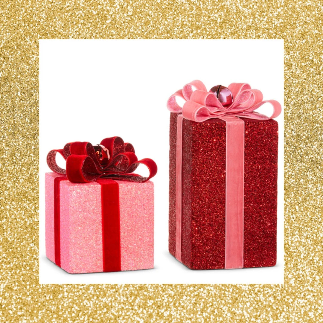 Red and Pink Packages Set of 2 Pink and Red Christmas - Etsy | Etsy (US)