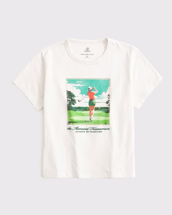 Women's Short-Sleeve Memorial Tournament Graphic Skimming Tee | Women's Tops | Abercrombie.com | Abercrombie & Fitch (US)