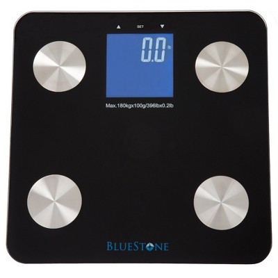 Digital Scale for Body Weight - Cordless Battery-Operated Bathroom Accessory with Large LCD Display to Track Health and Fitness by Bluestone (Black) | Target