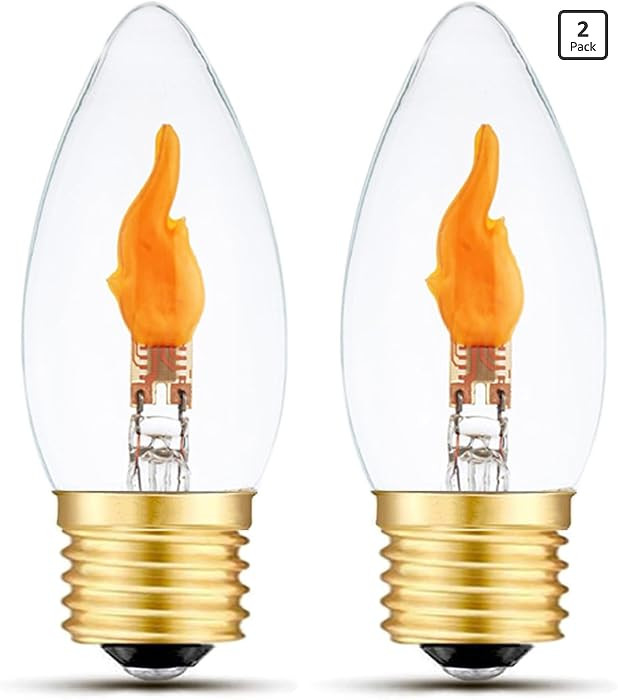 LED Flickering Light Bulbs E26 Flame Effect Bulb Standard Base, Fire Light Bulbs for Halloween Ch... | Amazon (US)