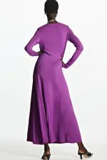 LONG-SLEEVED GATHERED JERSEY MIDI DRESS | COS UK