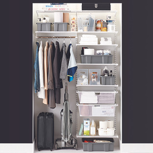 Elfa Classic® 4' Coat & Storage Closet White | The Container Store