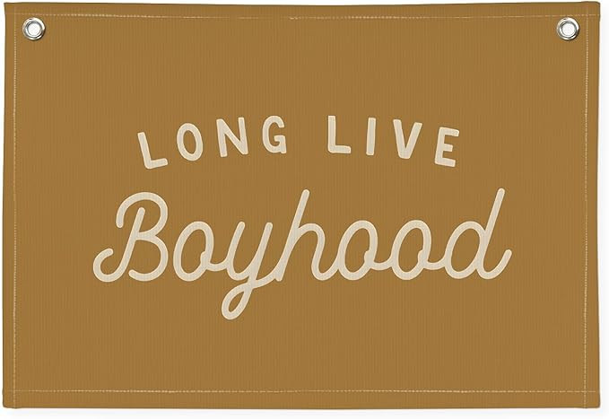 Long Live Boyhood Orange Fall Banner Boy Room Decor,Banner Flag Nursery Playroom Wall Decor for B... | Amazon (US)