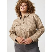 Stretch Twill Jacket in Beige-Tan | Torrid (US & Canada)