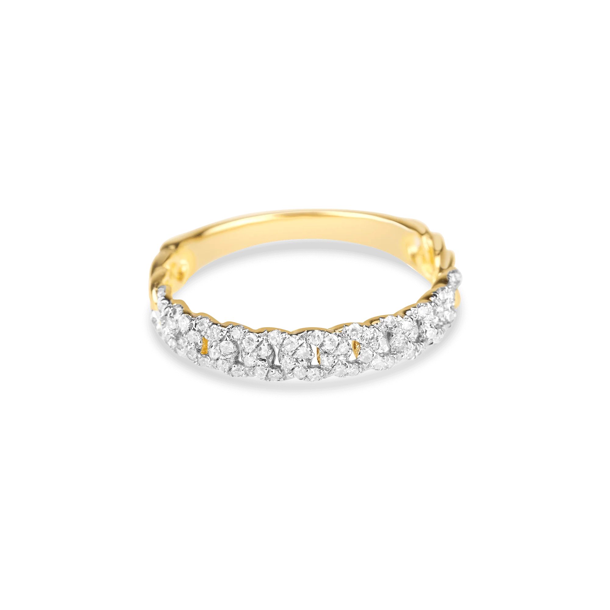 Fine Diamond Pave Chain Ring | Stone & Strand