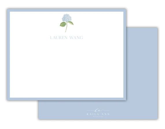 Custom Hydrangea Stationary Set, Personalized Hydrangea Stationary Set, Personalized Notecard Set... | Etsy (US)