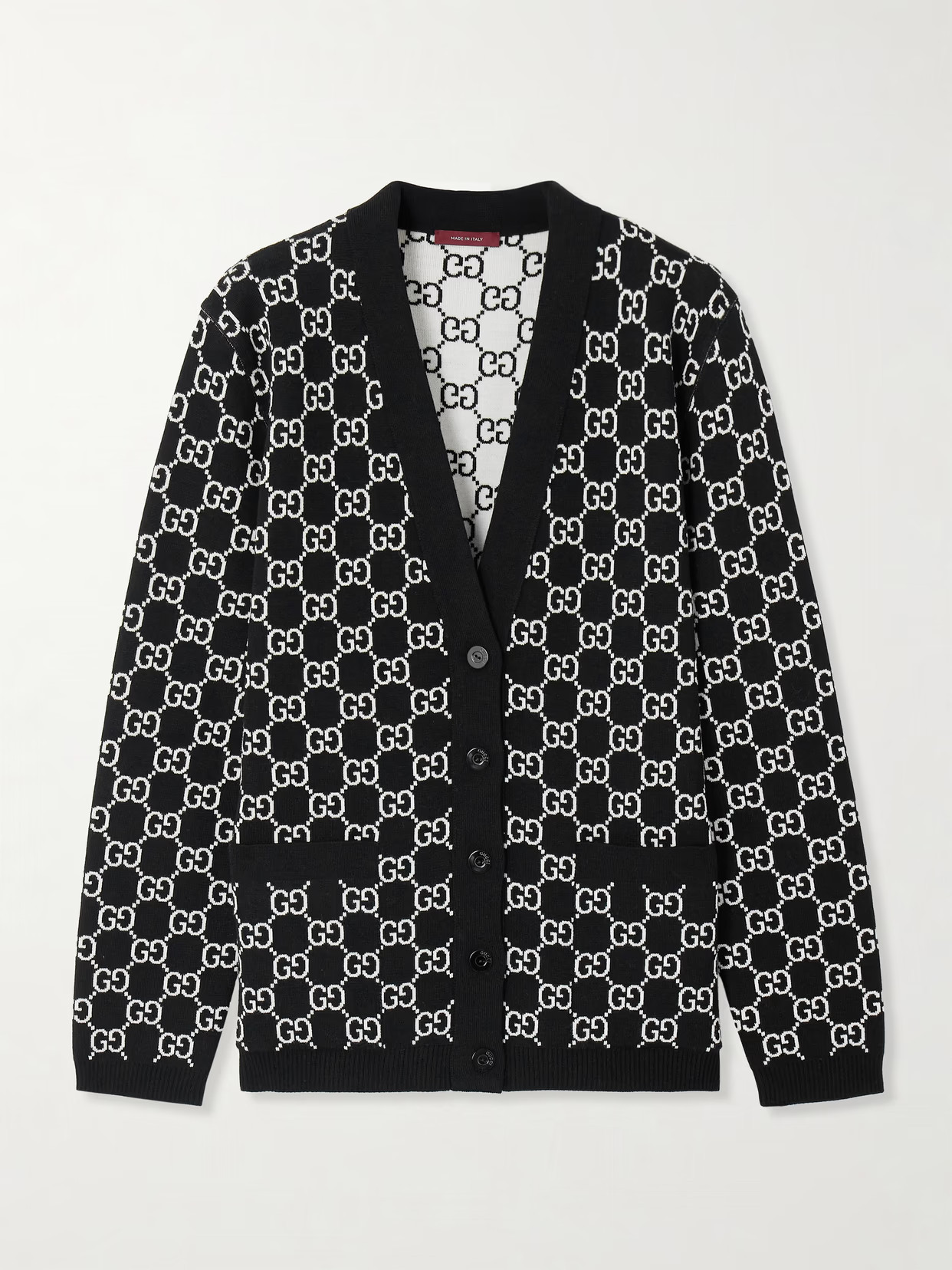 Gucci - Reversible Jacquard-knit Wool-blend Cardigan - Black | NET-A-PORTER (US)