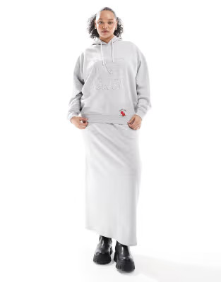 Renee Studio Plus exclusive drawstring waist sweat maxi skirt co-ord in grey - GREY | ASOS (Global)