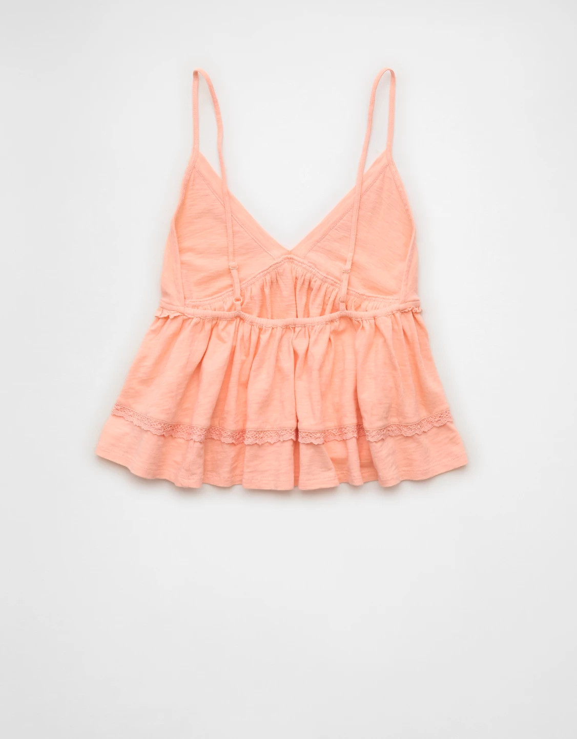 AE Sunchaser Lace Trim Babydoll Tank Top | American Eagle Outfitters (US & CA)