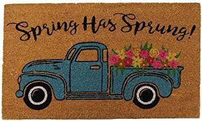 Elrene Home Fashions Farmhouse Living Spring Has Sprung Farm Truck Coir Door Mat, 18"x30" | Amazon (US)