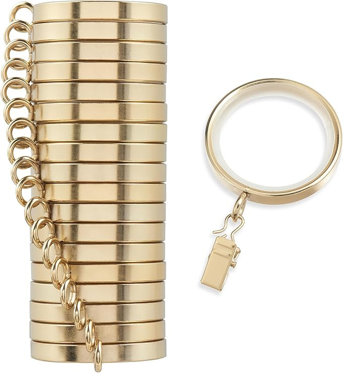 Cambria® Designer Series - Premium Easy Glide 18 Count Curtain Rings - Metal with Smooth, Quiet ... | Amazon (US)