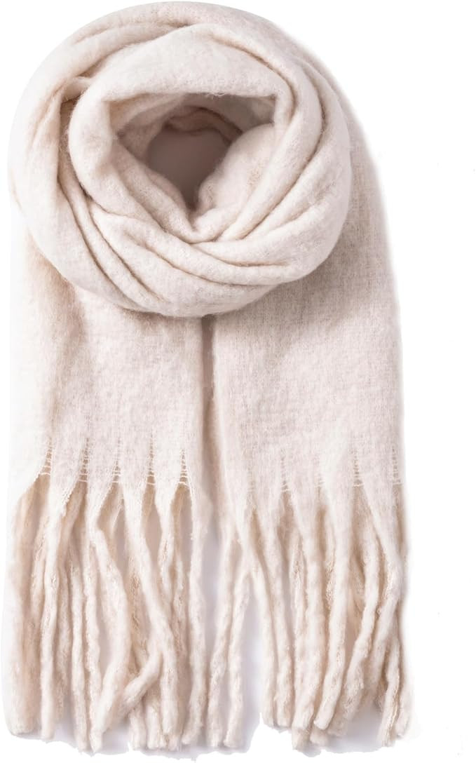 AUSEKALY Women's Scarf Big Colorful Thick Blanket Wrap Winter Oversized Warm Chunky Scarves Solid | Amazon (US)