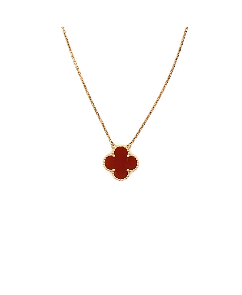 Pre-Owned Van Cleef & Arpels Vintage Alhambra Pendant Necklace 18K Gold and Carnelian 16.25 | Bloomingdale's (US)