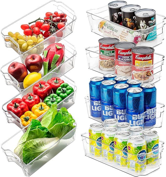 JINAMART (Set of 8) Stackable Storage Organizer Bins for Refrigerator BPA Free Clear Plastic Frid... | Amazon (CA)