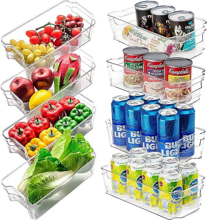 JINAMART (Set of 8) Stackable Storage Organizer Bins for Refrigerator BPA Free Clear Plastic Frid... | Amazon (CA)