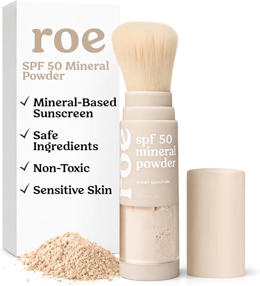 Roe Wellness- Kids SPF 50 Brush On Mineral Sunscreen Powder EWG, Reef-Friendly, Easy to Apply for... | Amazon (US)