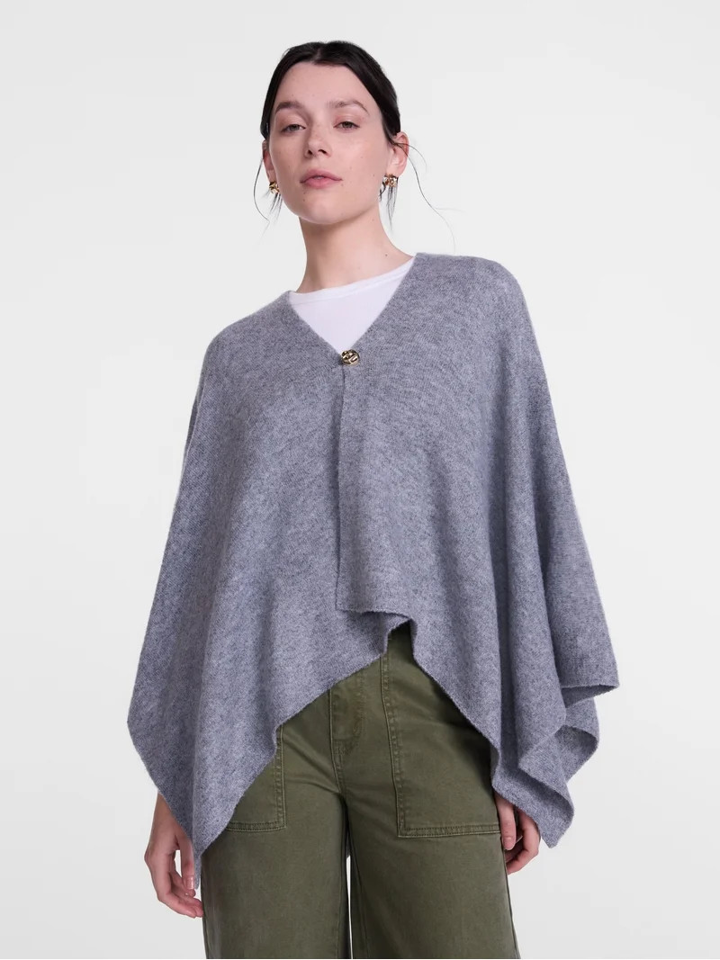 Scenario Women's Button Front Ruana, Mid-weight, Sizes S-XL | Walmart (US)