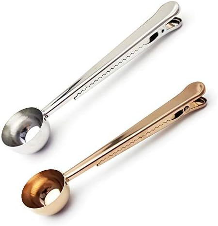 WINIBULA 2 Pack Coffee Scoop, Stainless Steel Measuring Spoon with Coffee Bag Clip for Ground Cof... | Amazon (US)