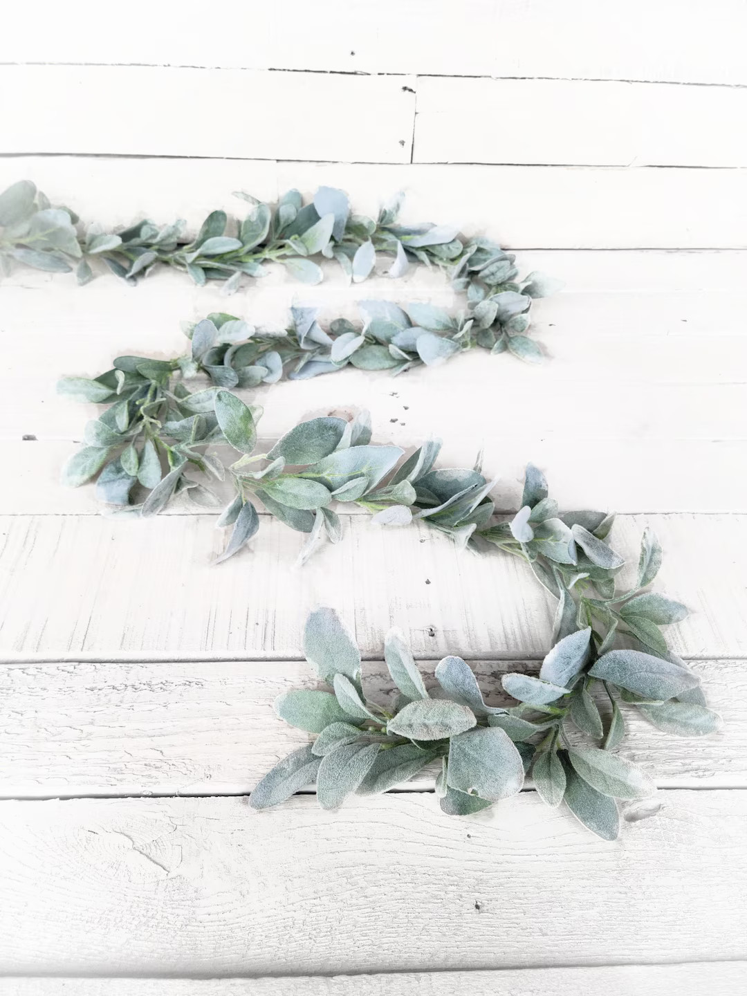 Lambs Ear Garland-Modern Farmhouse Décor-Greenery-Table Decor-Spring Garland-Fireplace Mantel De... | Etsy (US)