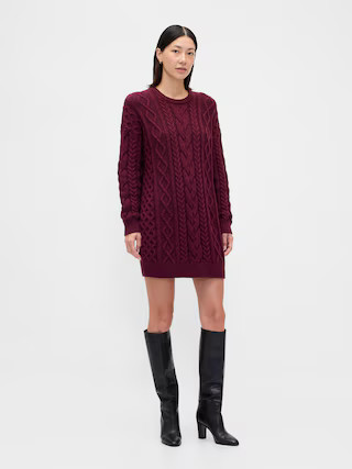 Cable-Knit Mini Sweater Dress | Gap (US)